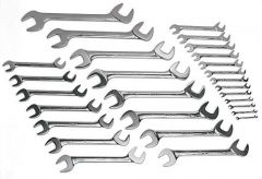 28 Piece 4-Way Angle Head Open End Wrench Set (1/4-2")
