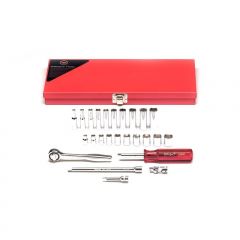 25 Piece 1/4" Drive 6 Point Standard & Deep Metric Socket Set
