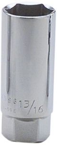 13/16" 1/2" Drive 6 Point Chrome Spark Plug Holding Socket